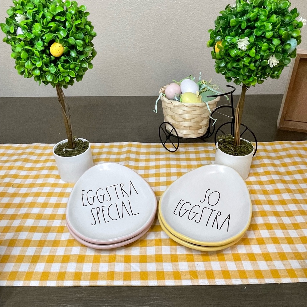 Rae Dunn Easter egg shaped plates
